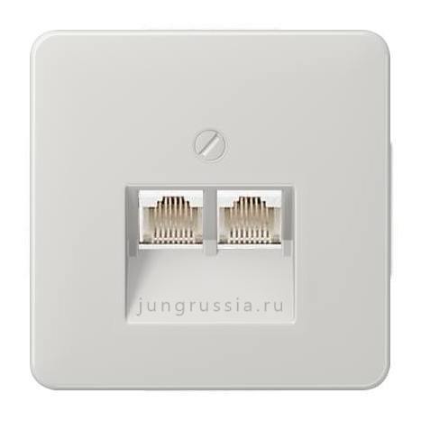 Телефонная розетка 2-ая JUNG CD 500, Светло-серый