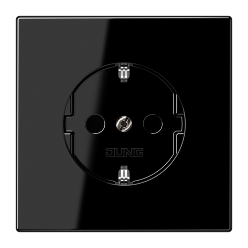 Розетка JUNG LS 990, скрытый монтаж, с заземлением, черный