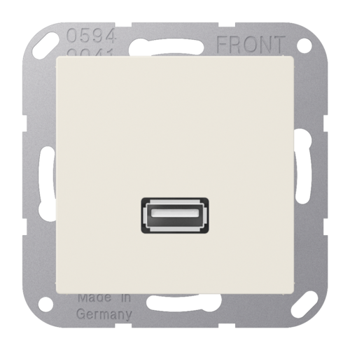 Розетка 1xUSB JUNG A 500, слоновая кость