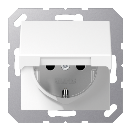 EcoProfi Розетка с крышкой 2К+З 16А 250В~, бел.