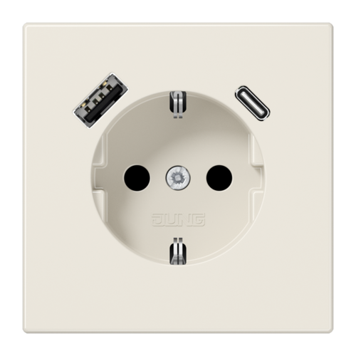 Розетка 2К+З 16А 250В~, с разъемом  USB Typ AC