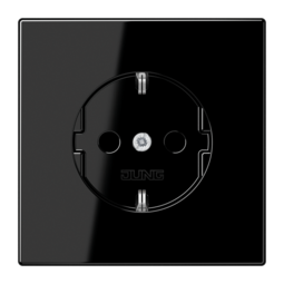 Розетка JUNG LS 990, скрытый монтаж, с заземлением, черный