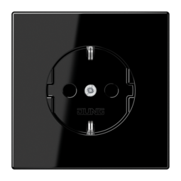 Розетка JUNG LS 990, скрытый монтаж, с заземлением, черный