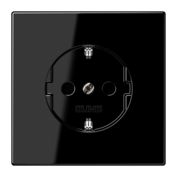 Розетка JUNG LS 990, скрытый монтаж, с заземлением, черный