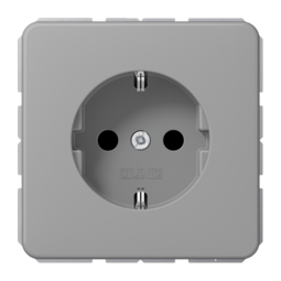 JUNG Серая Розетка штепсельная Schuko 16A 250V с защитой от детей, центральная плата