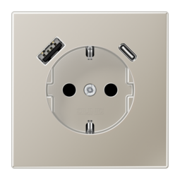 Розетка 2К+З 16А 250В~, с разъемом USB Typ AC