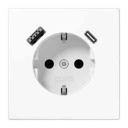 Розетка 2К+З 16А 250В~, с разъемом USB Typ AC