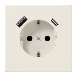 Розетка 2К+З 16А 250В~, с разъемом USB Typ AC