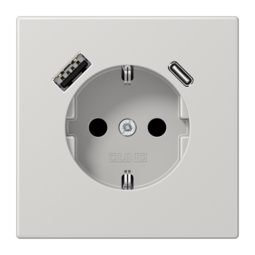 Розетка 2К+З 16А 250В~, с разъемом USB Typ AC