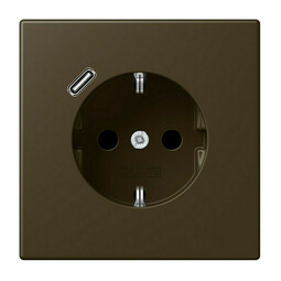 Розетка с USB Jung LS METAL, скрытый монтаж, с заземлением, античная латунь, ME1520-18CAT-L